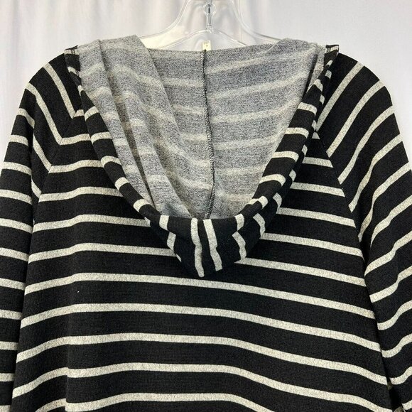 Andree By Unit Womens Multicolor Striped Hooded Open Front Cardigan Sweater Sz S - Picture 5 of 7